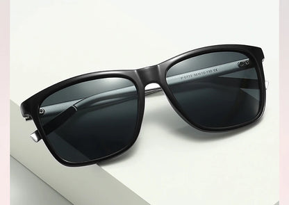 VIVIBEE Lunettes de soleil polarisées carrées de luxe Hommes