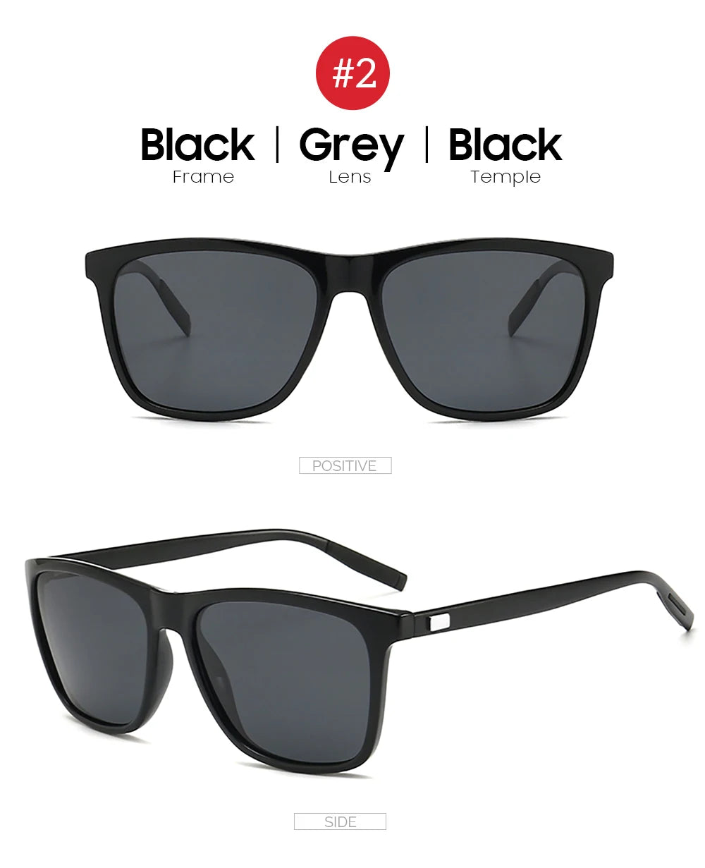 VIVIBEE Lunettes de soleil polarisées carrées de luxe Hommes