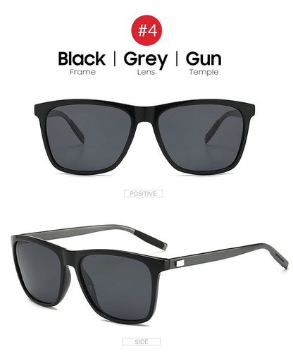 VIVIBEE Lunettes de soleil polarisées carrées de luxe Hommes