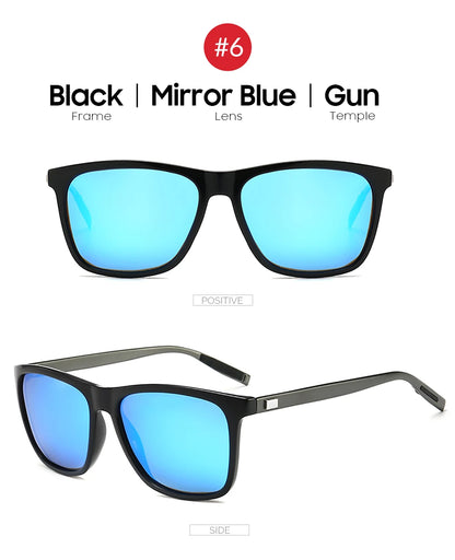 VIVIBEE Lunettes de soleil polarisées carrées de luxe Hommes