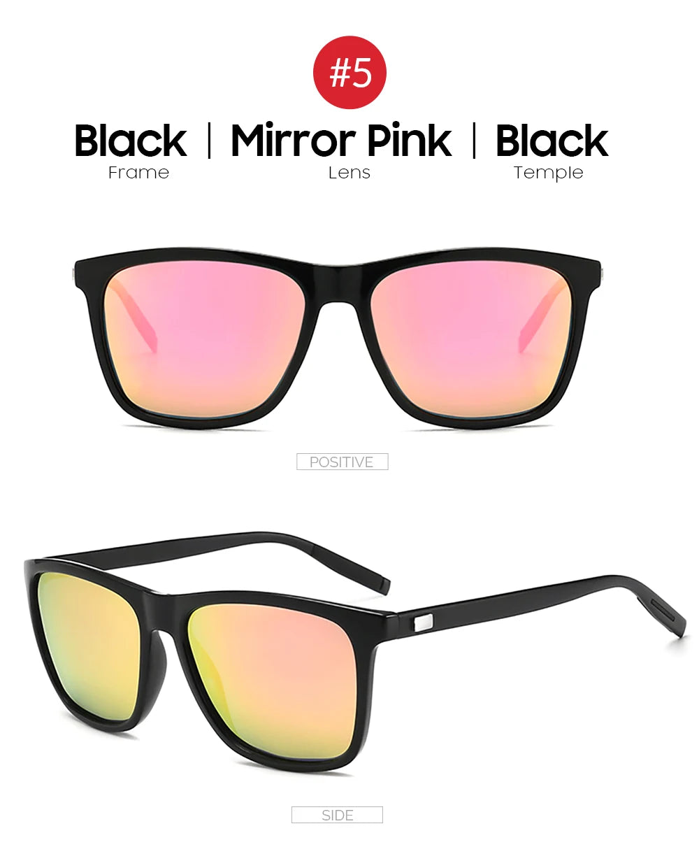 VIVIBEE Lunettes de soleil polarisées carrées de luxe Hommes