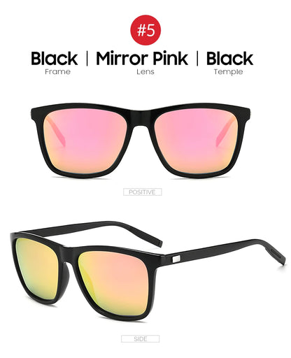 VIVIBEE Lunettes de soleil polarisées carrées de luxe Hommes