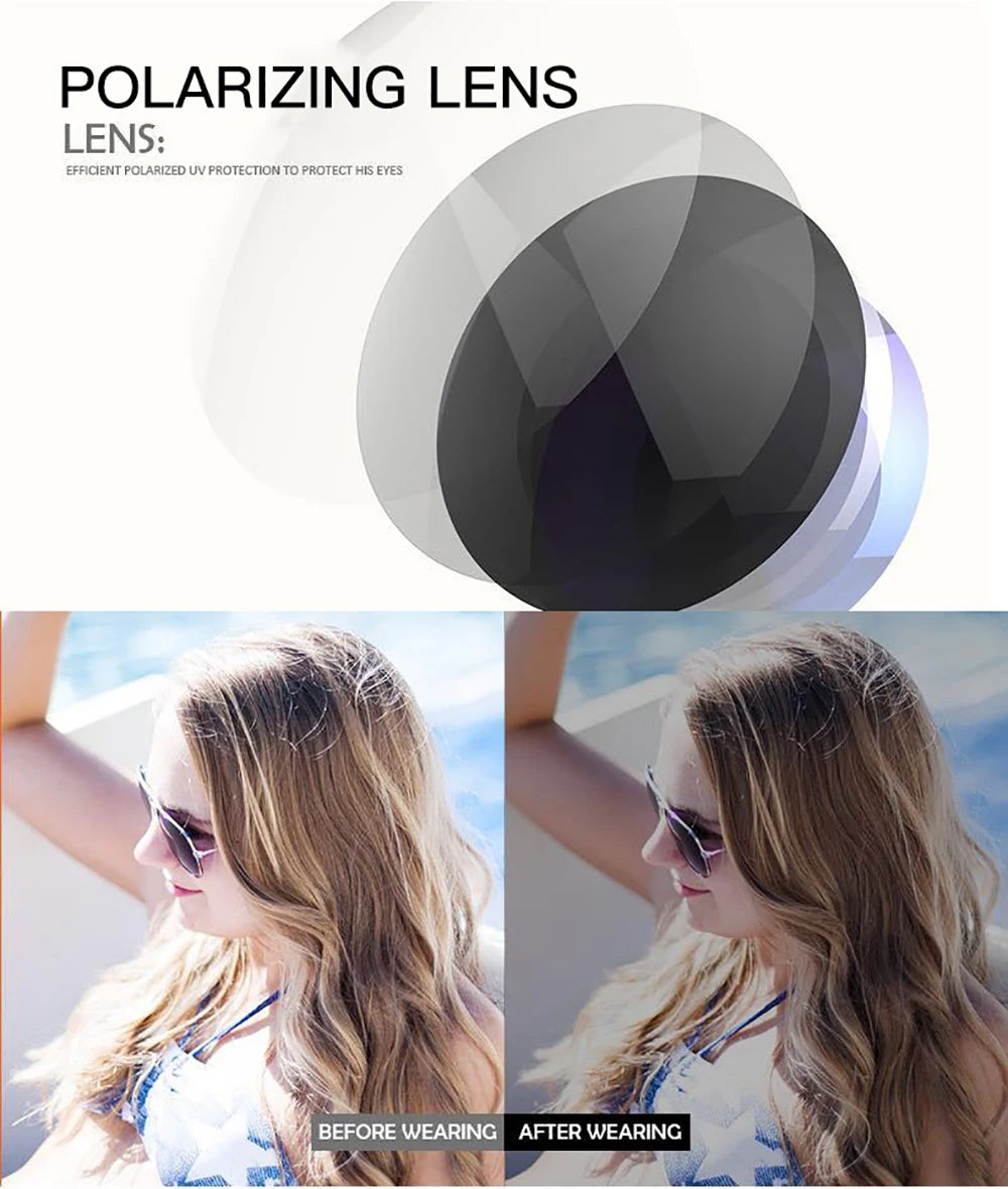 VIVIBEE Lunettes de soleil polarisées carrées de luxe Hommes