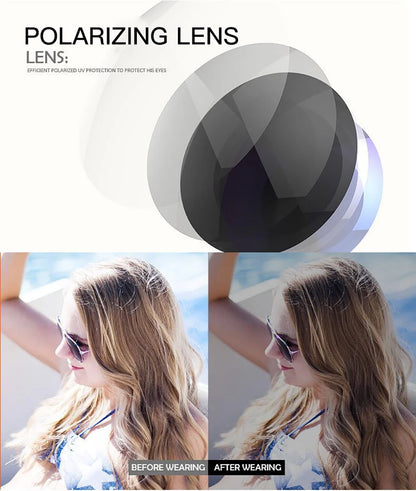 VIVIBEE Lunettes de soleil polarisées carrées de luxe Hommes