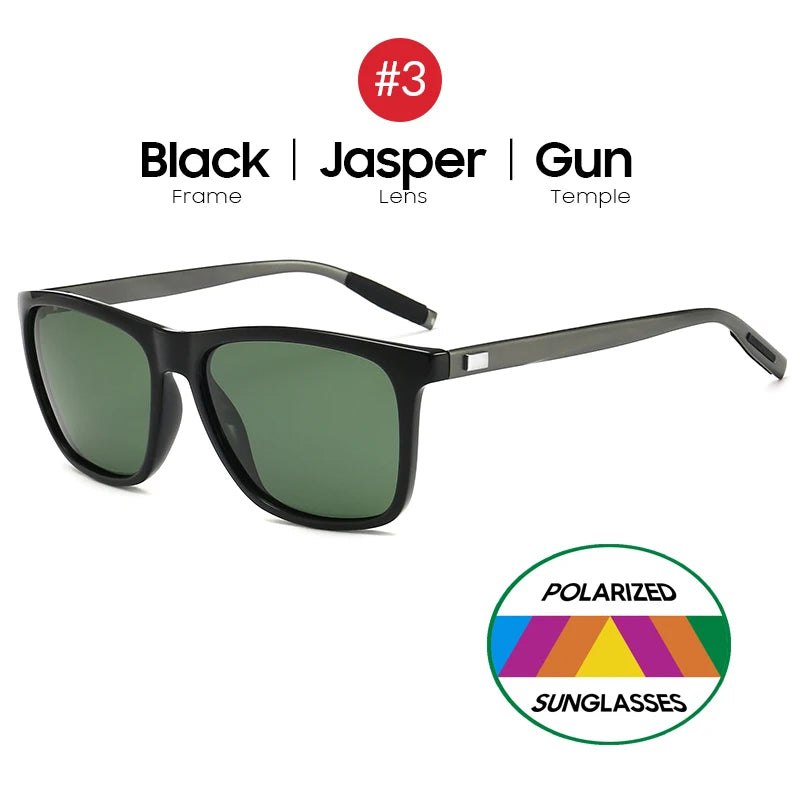 VIVIBEE Lunettes de soleil polarisées carrées de luxe Hommes