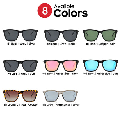 VIVIBEE Lunettes de soleil polarisées carrées de luxe Hommes
