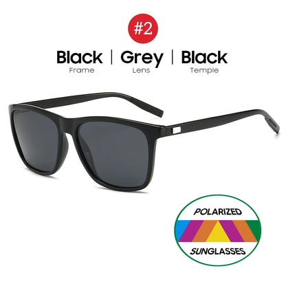 VIVIBEE Lunettes de soleil polarisées carrées de luxe Hommes