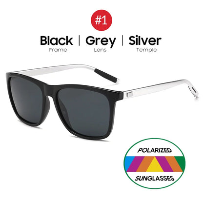 VIVIBEE Lunettes de soleil polarisées carrées de luxe Hommes