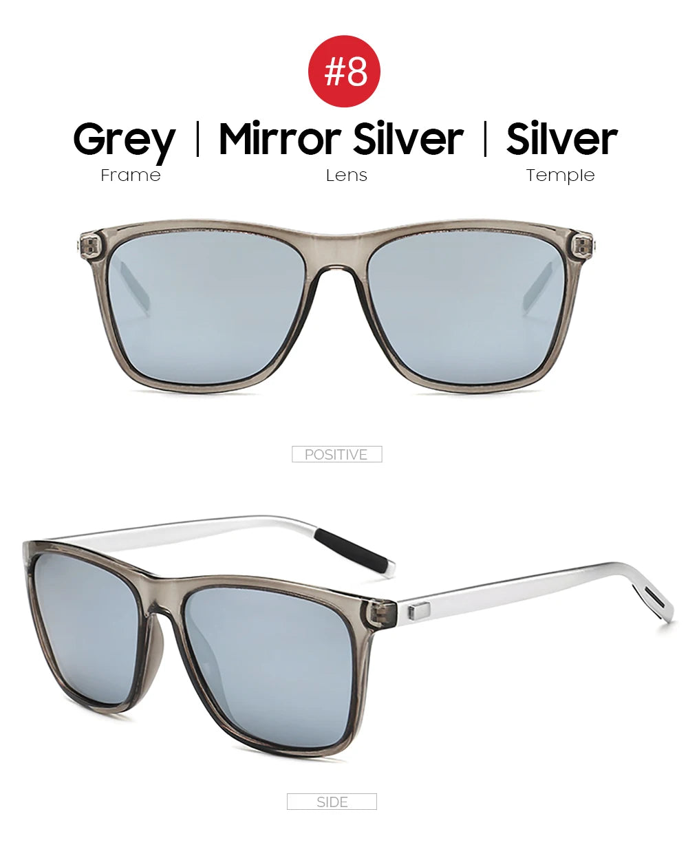 VIVIBEE Lunettes de soleil polarisées carrées de luxe Hommes