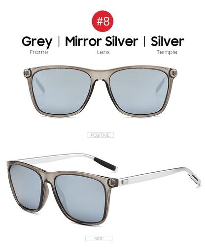 VIVIBEE Lunettes de soleil polarisées carrées de luxe Hommes