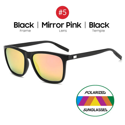 VIVIBEE Lunettes de soleil polarisées carrées de luxe Hommes