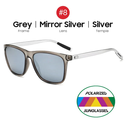 VIVIBEE Lunettes de soleil polarisées carrées de luxe Hommes